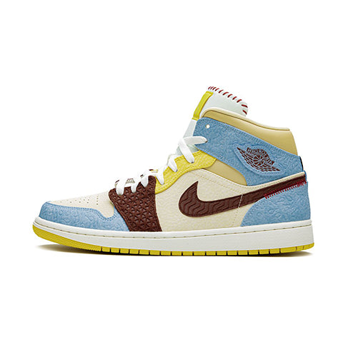 JORDAN 1 High - Blue, Brown & Yellow